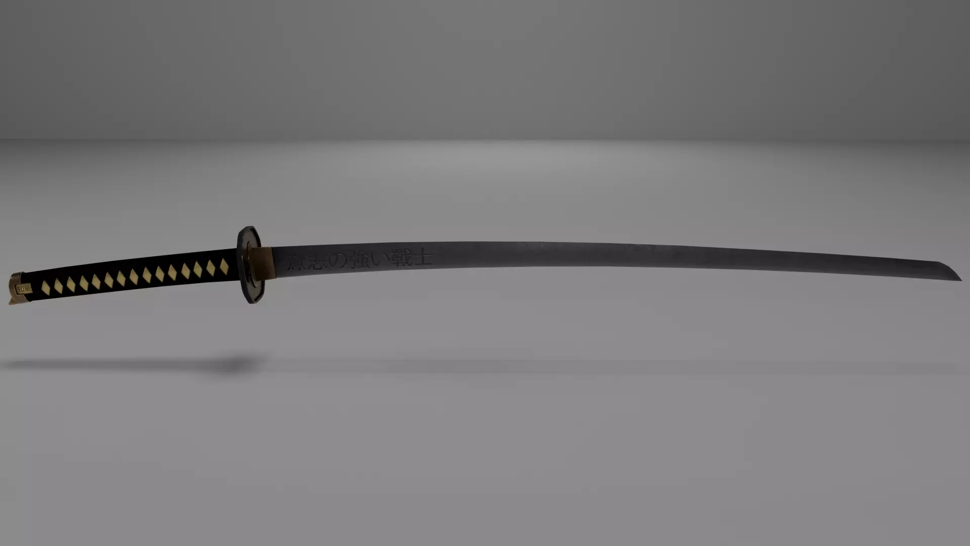 Katan Low-poly 3D model samurai sword Low-poly 3D model_0