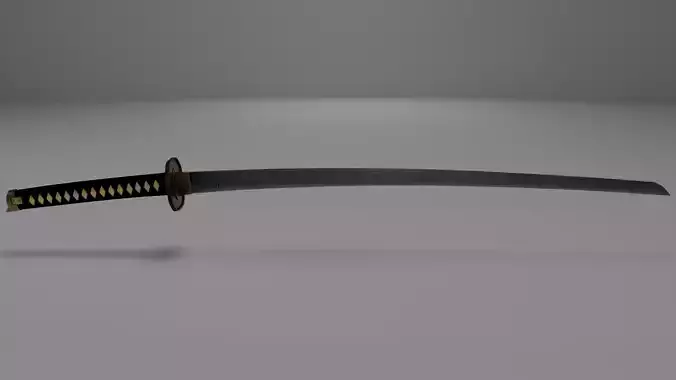 Katan Low-poly 3D model samurai sword