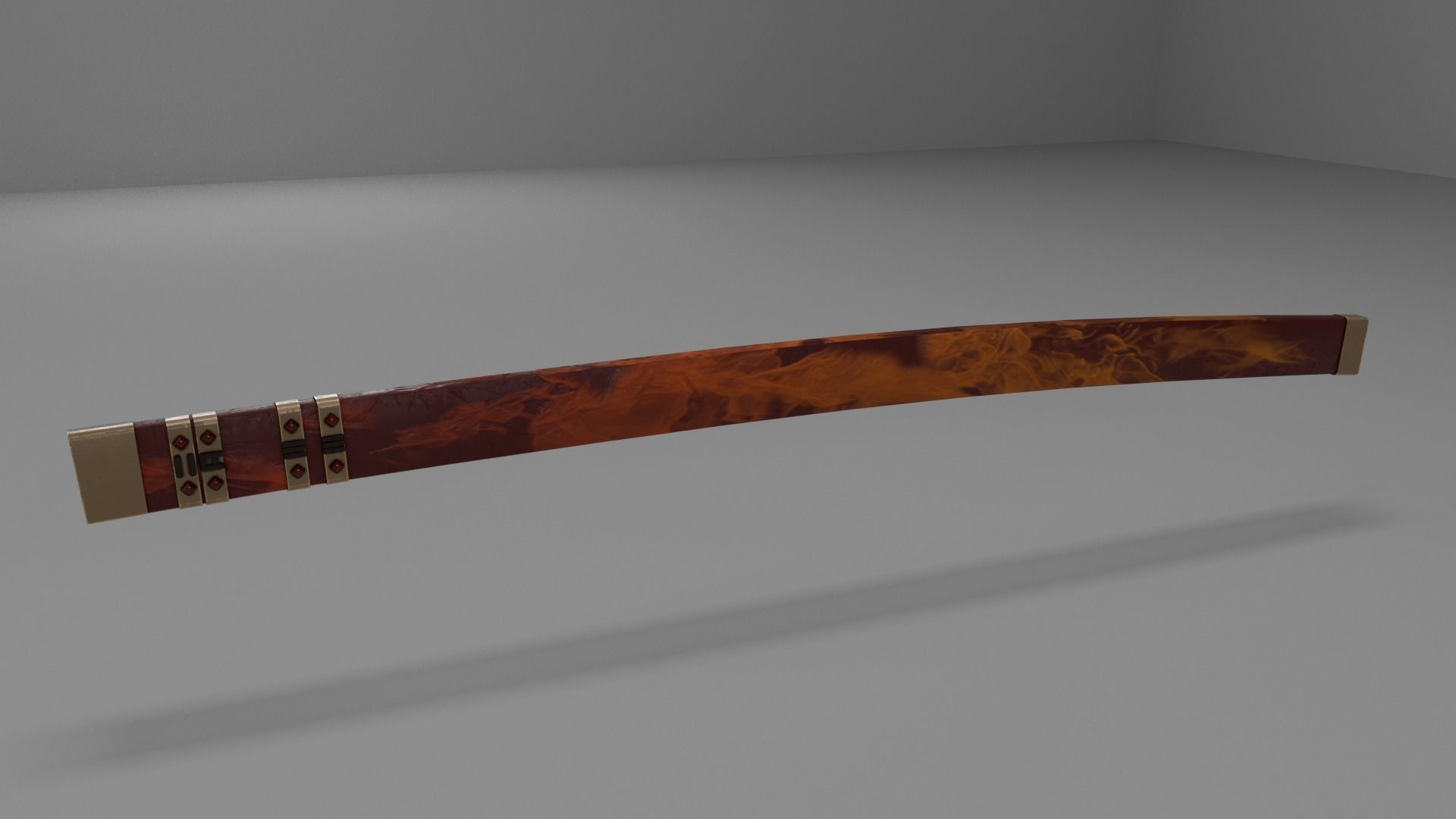 Katan Low-poly 3D model samurai sword Low-poly 3D model_5