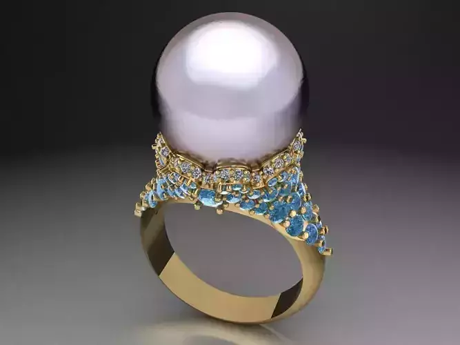 Pearl diamond ring  527