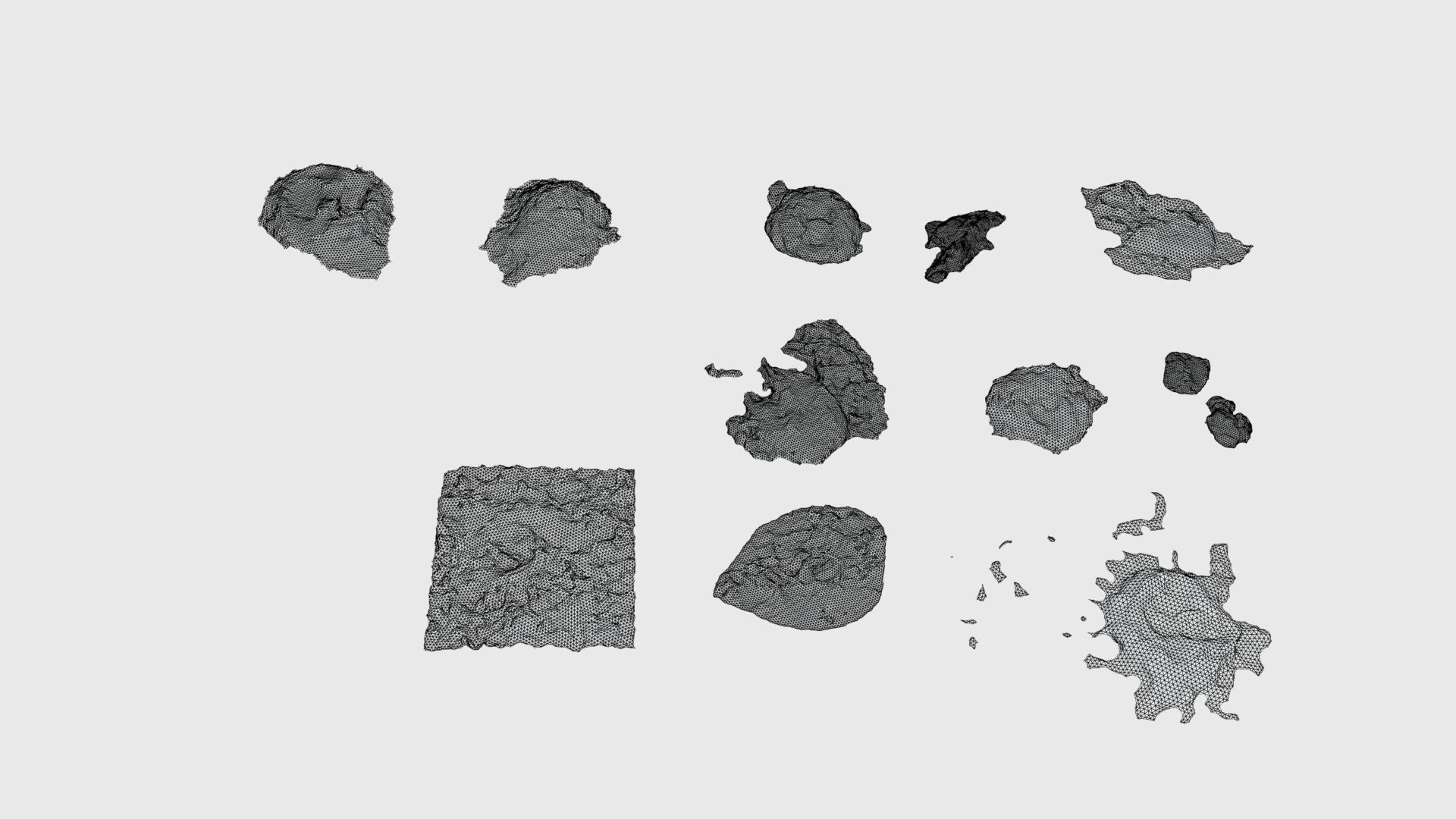 Cow manure set Low-poly 3D model_3