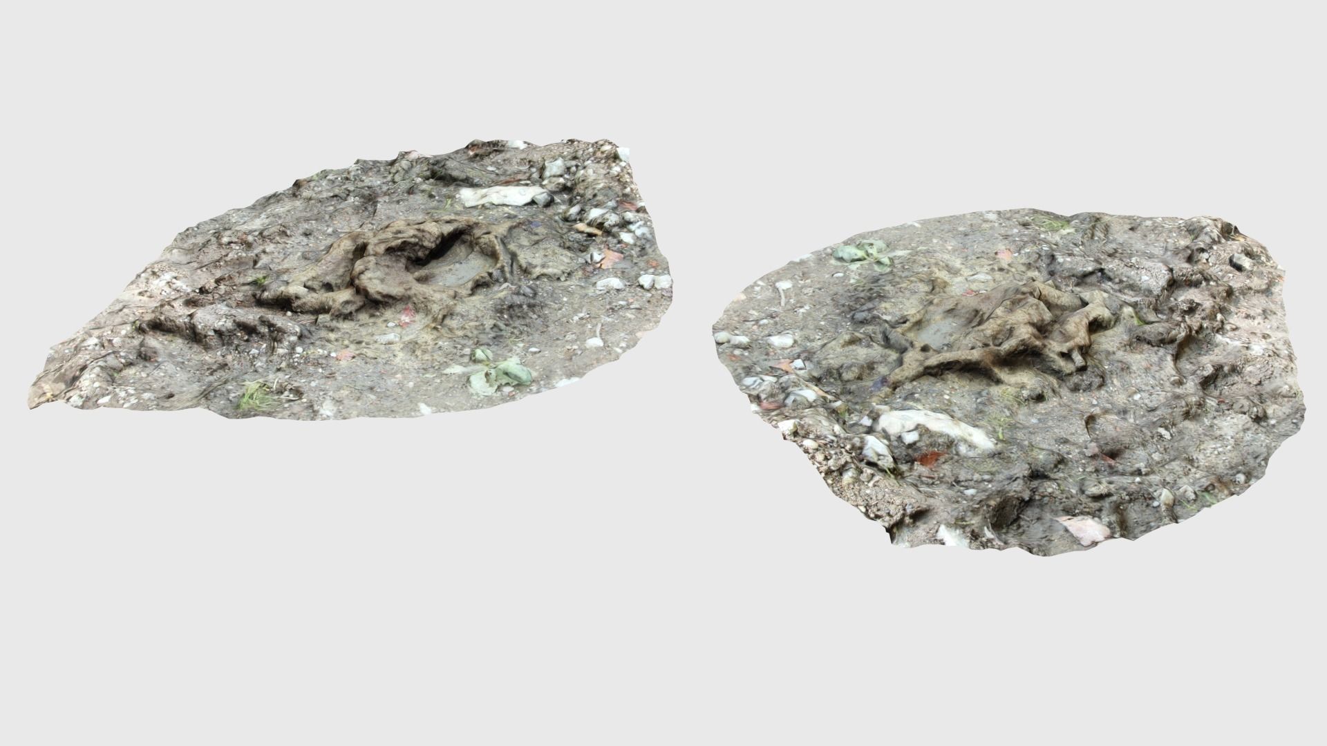 Cow manure set Low-poly 3D model_9