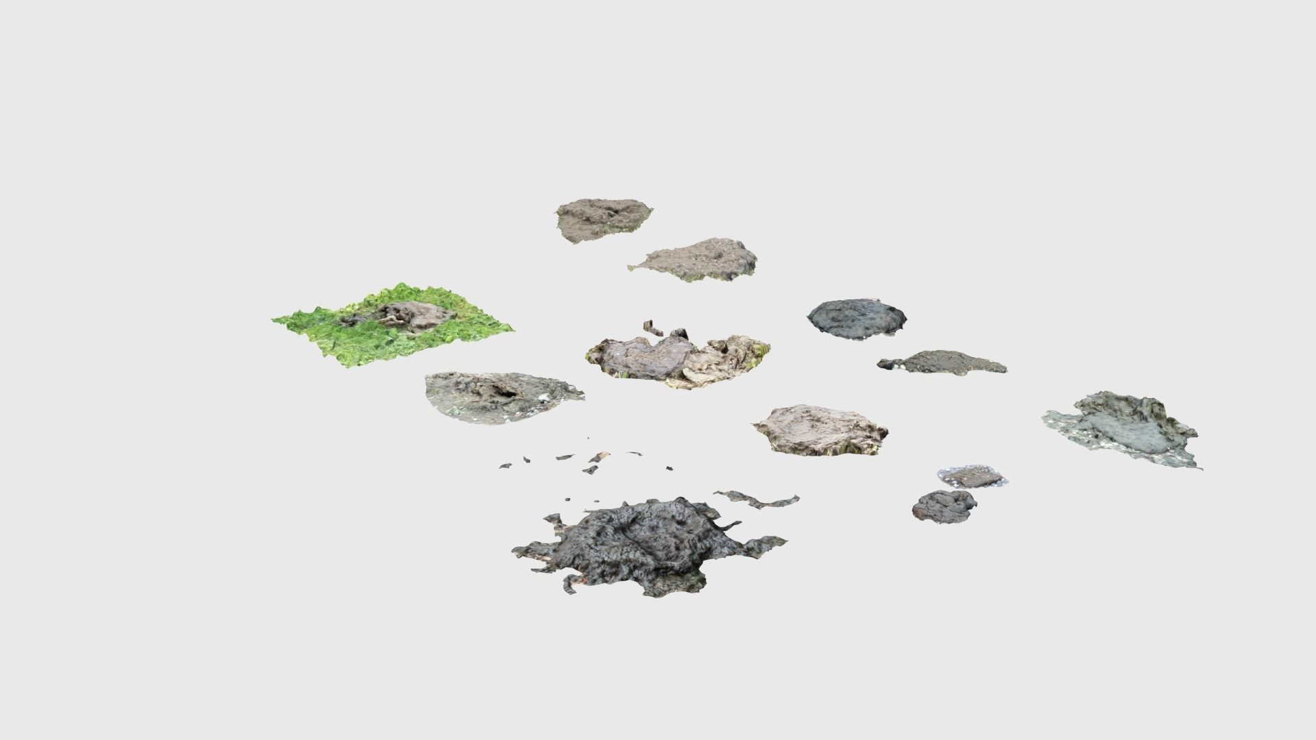 Cow manure set Low-poly 3D model_5