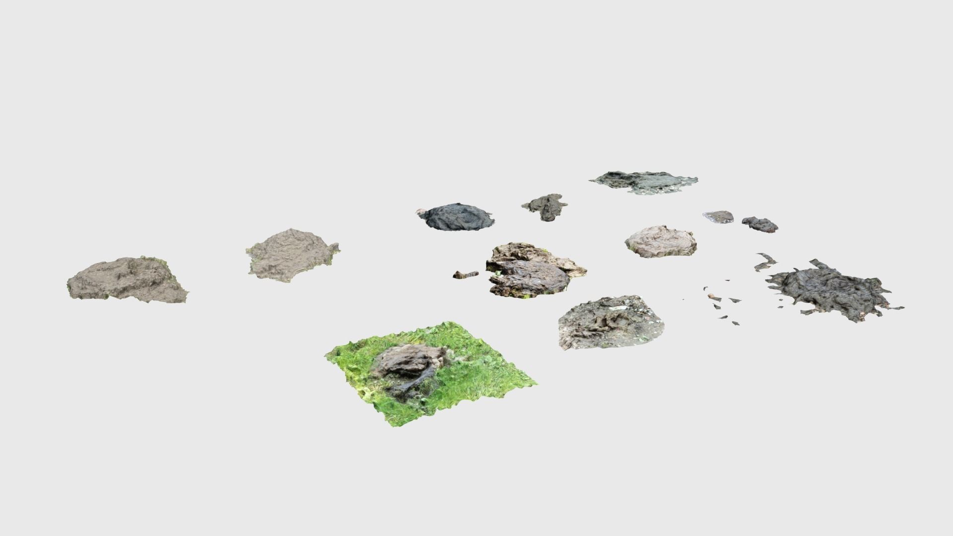 Cow manure set Low-poly 3D model_52