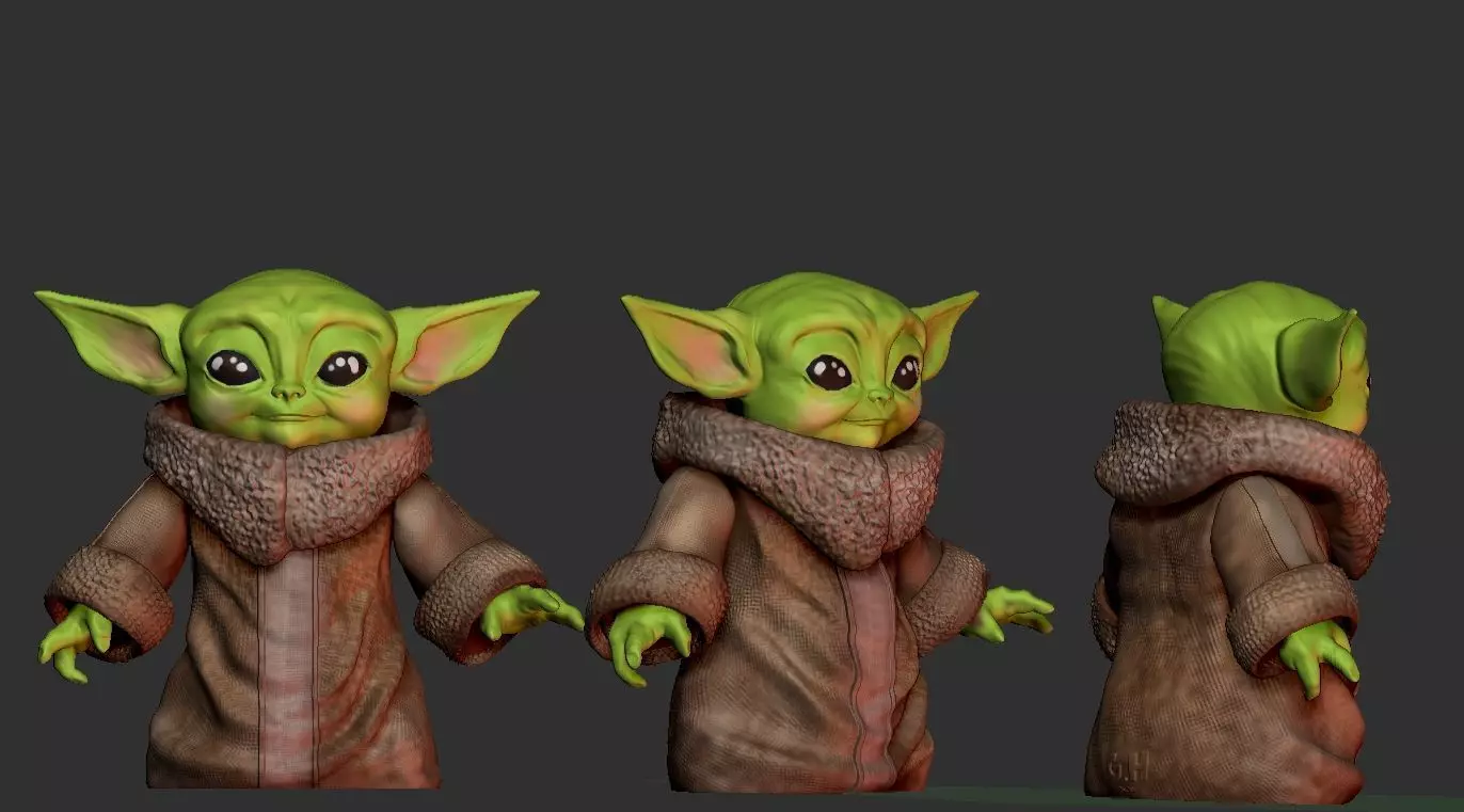 Grogu baby yoda 3D print model_0