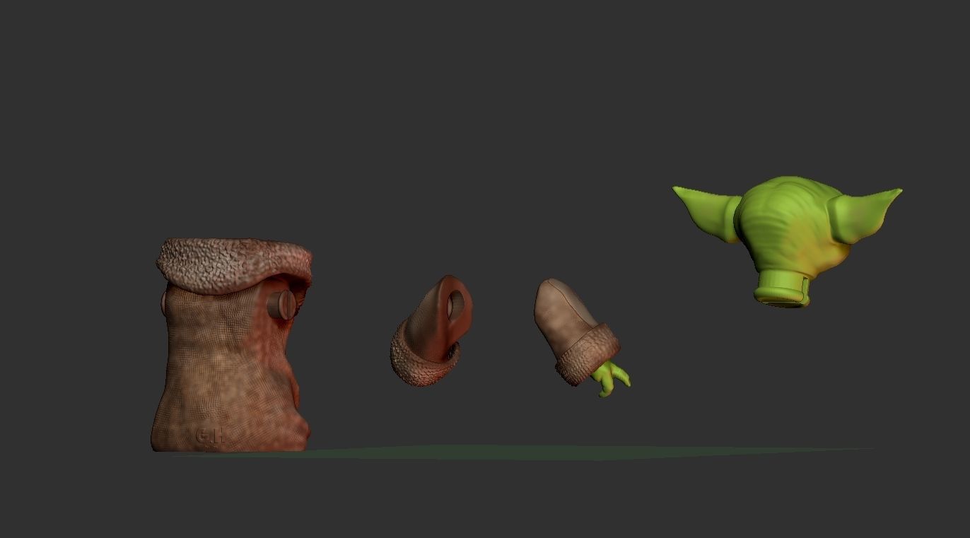 Grogu baby yoda 3D print model_3