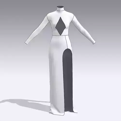 DRESS WHITE LONG DRESS LOOK