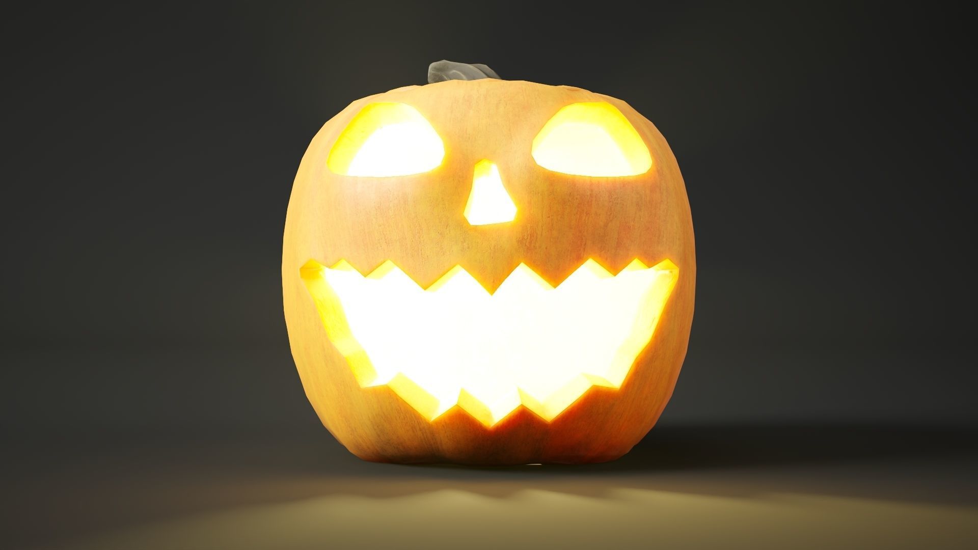 Rigged and animated halloween pumpkin with 4K PBR Low-poly 3D model_4