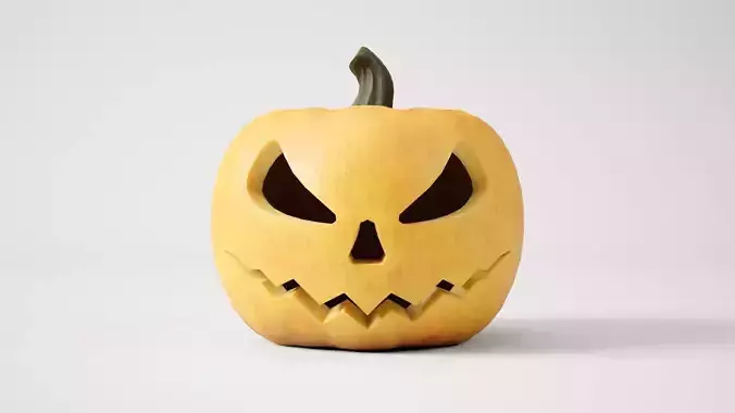 Rigged and animated halloween pumpkin with 4K PBR Low-poly 3D model