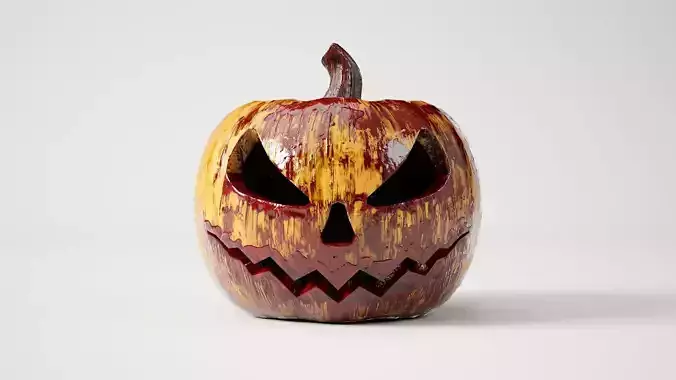 Rigged and animated Bloody halloween pumpkin with 4K PBR  Low-poly 3D model
