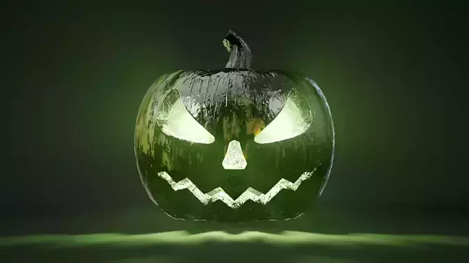 Rigged and animated venomous halloween pumpkin  with 4K PBR Low-poly 3D model
