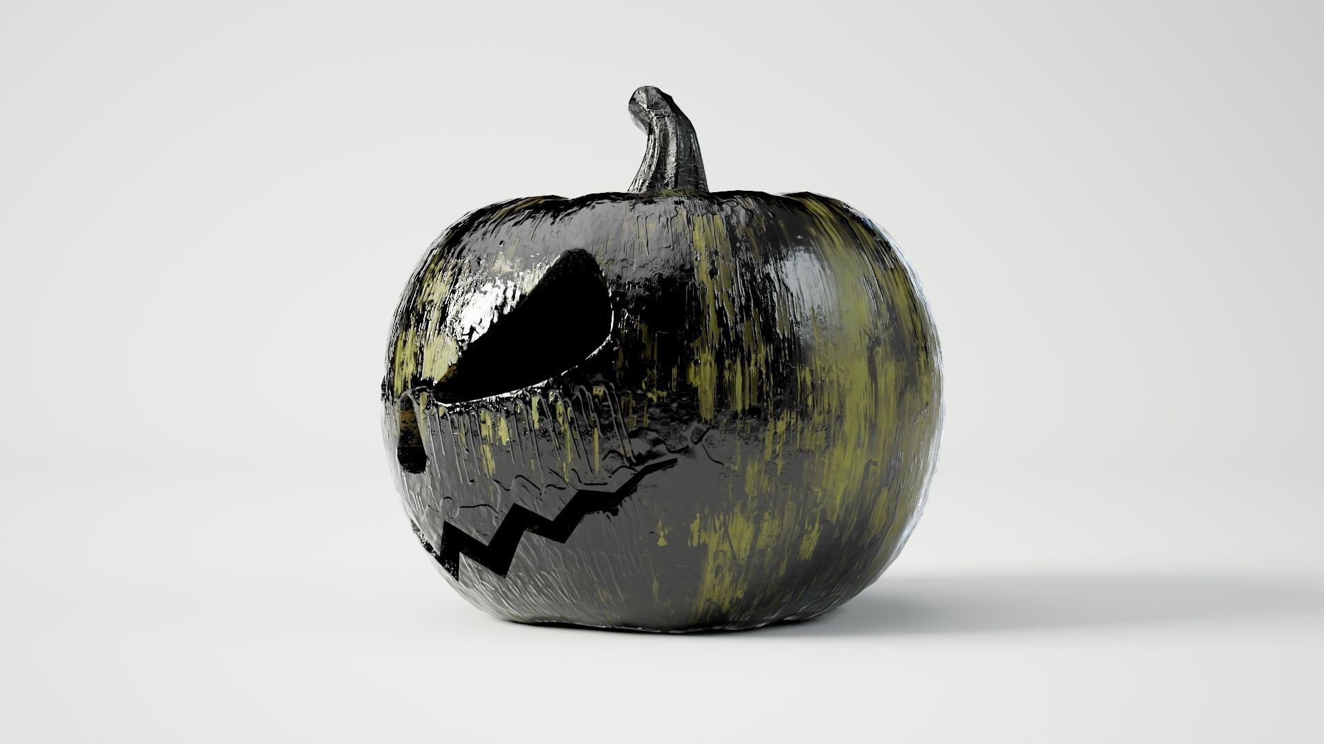 Rigged and animated venomous halloween pumpkin  with 4K PBR Low-poly 3D model_3