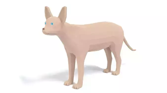Low Poly Cartoon Sphynx Cat