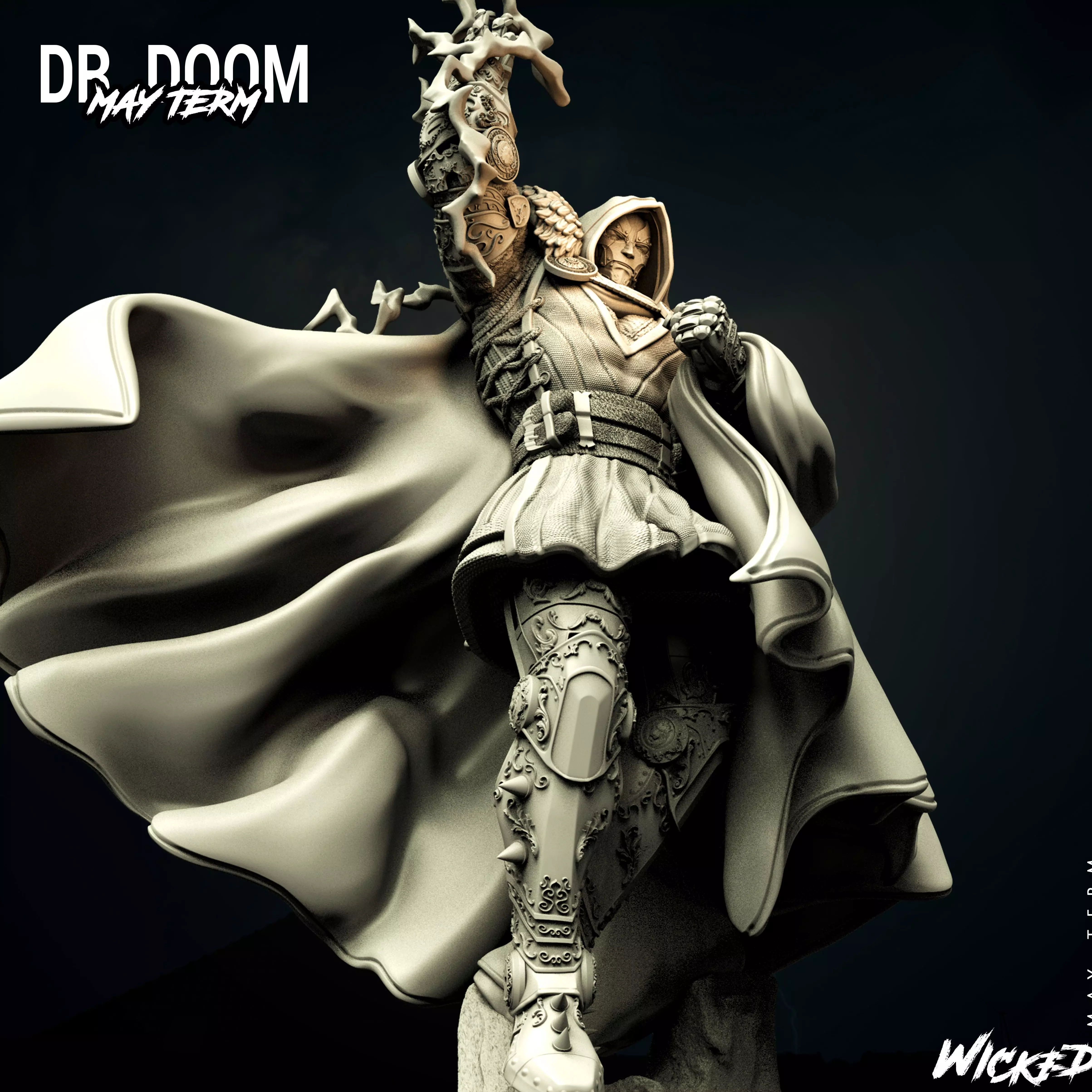 Wicked Marvel Dr Doom Sculpture 3D print model 3D print model