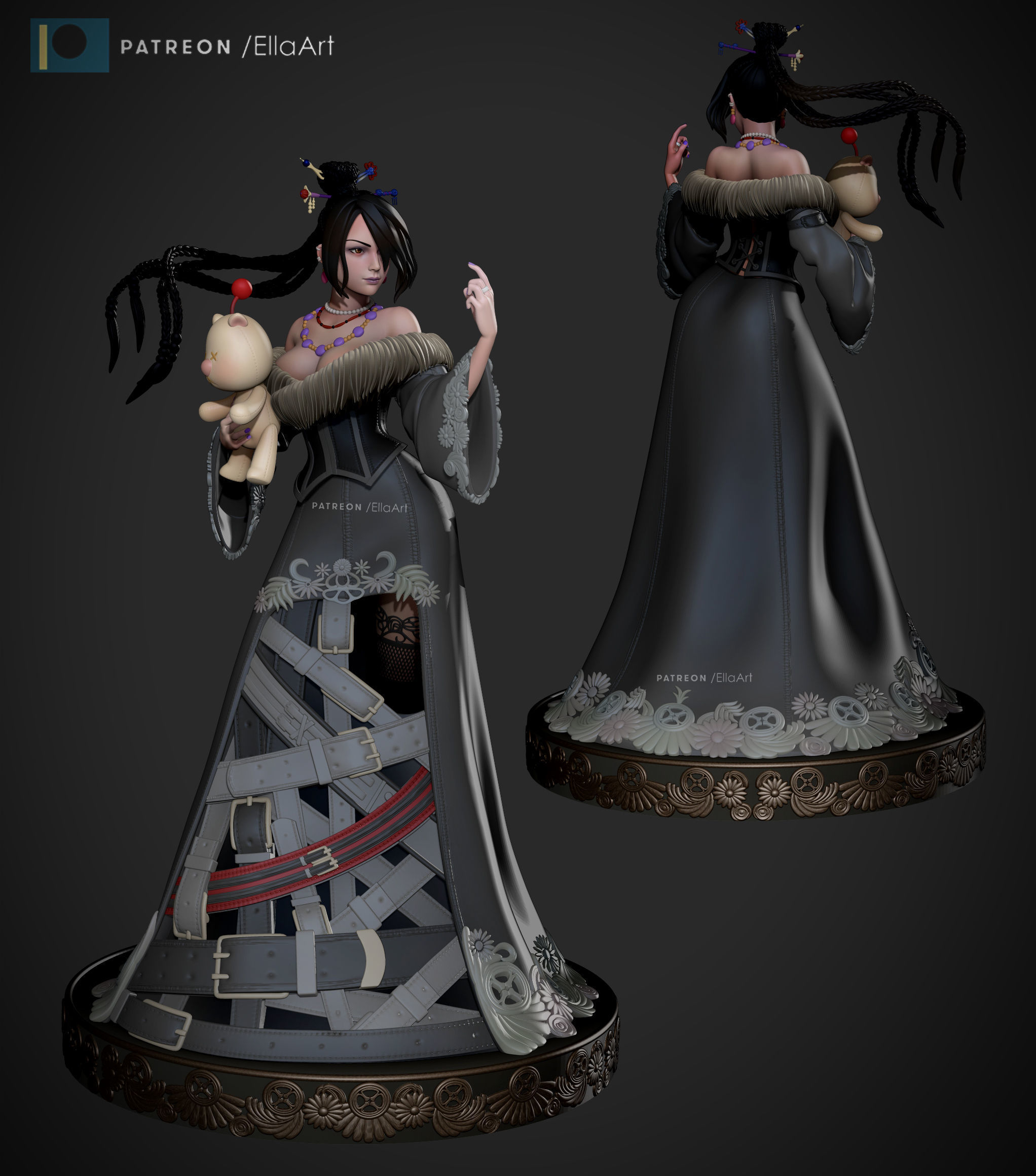 Lulu from FFX version 1 and 2 3D print model_1