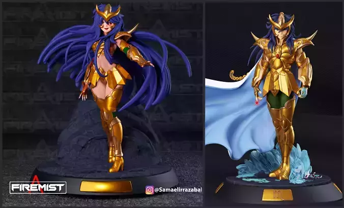 Saint Seiya scorpio male and female fanart 