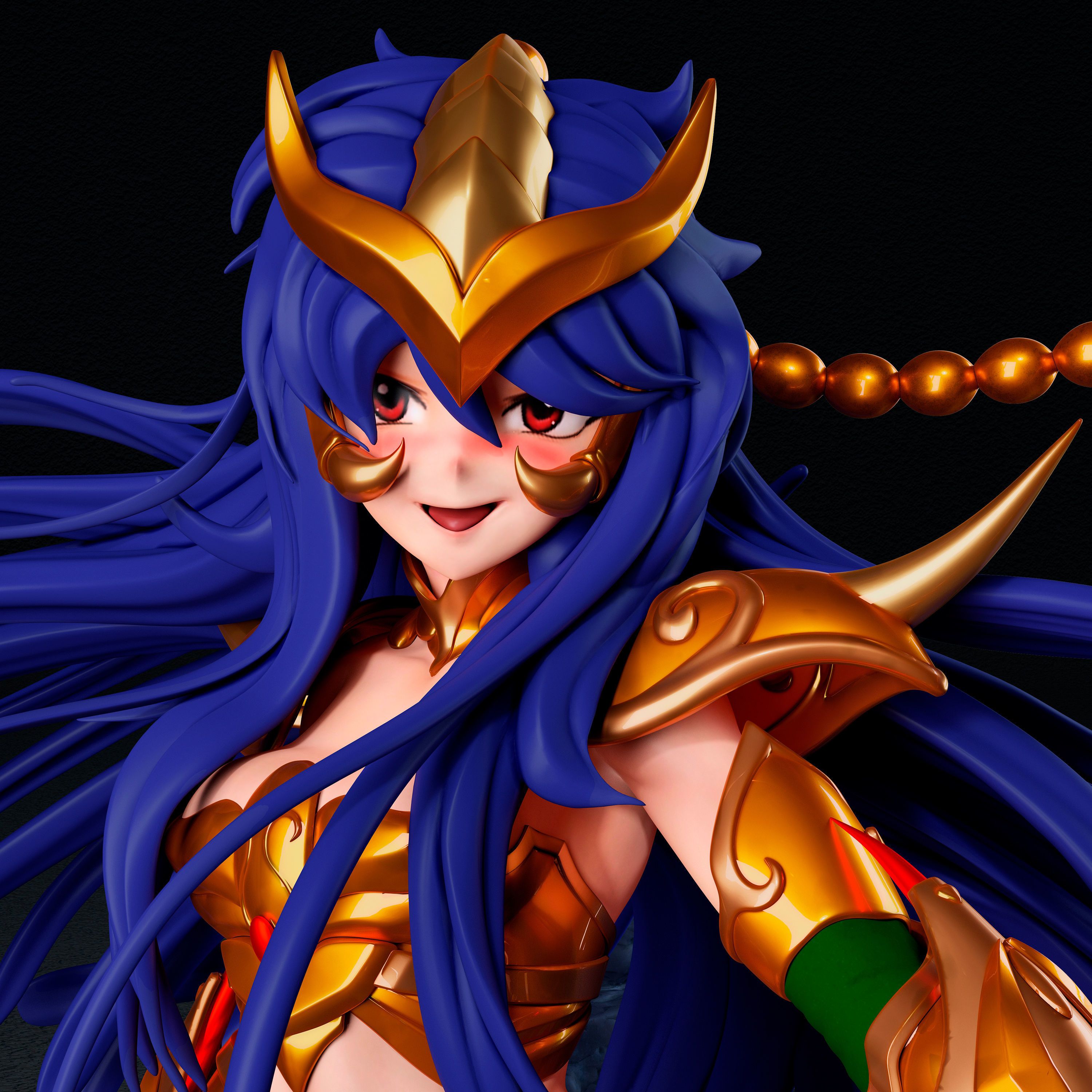 Saint Seiya scorpio male and female fanart 3D print model_1