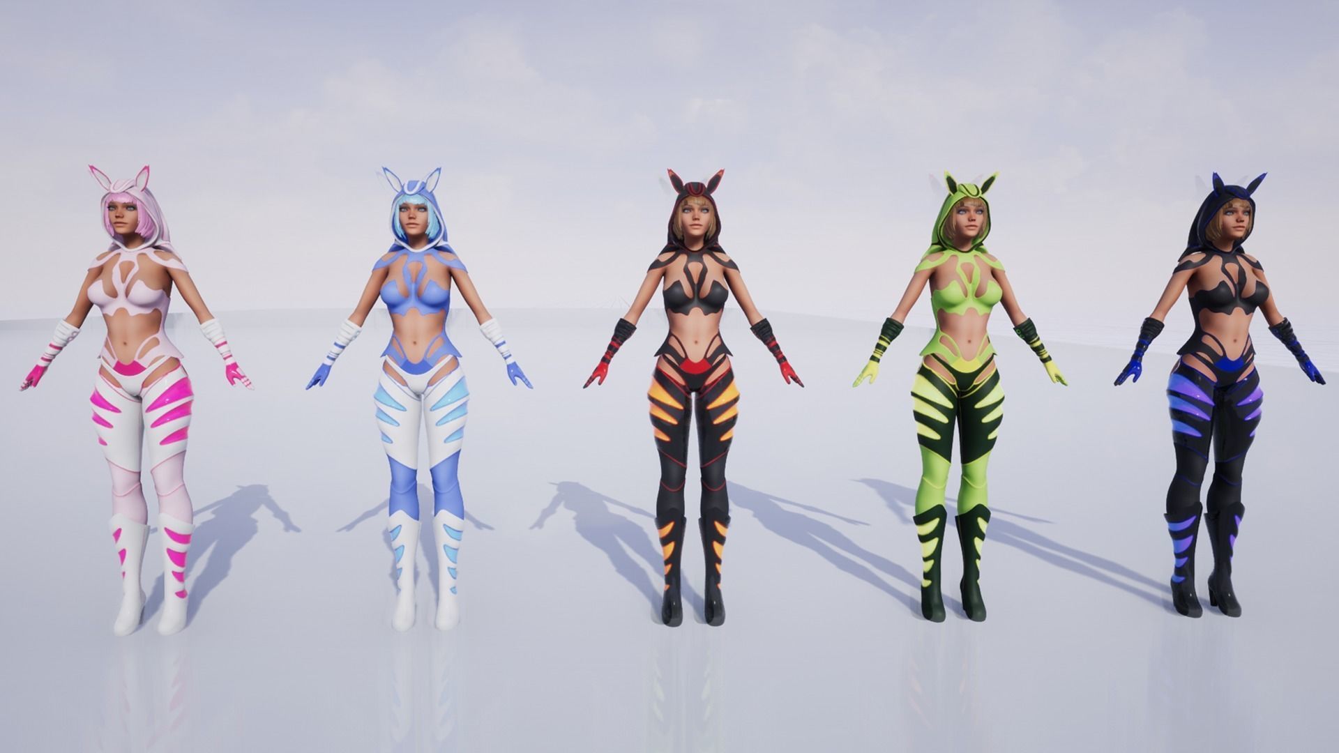 Galactic Fox Low-poly 3D model_7