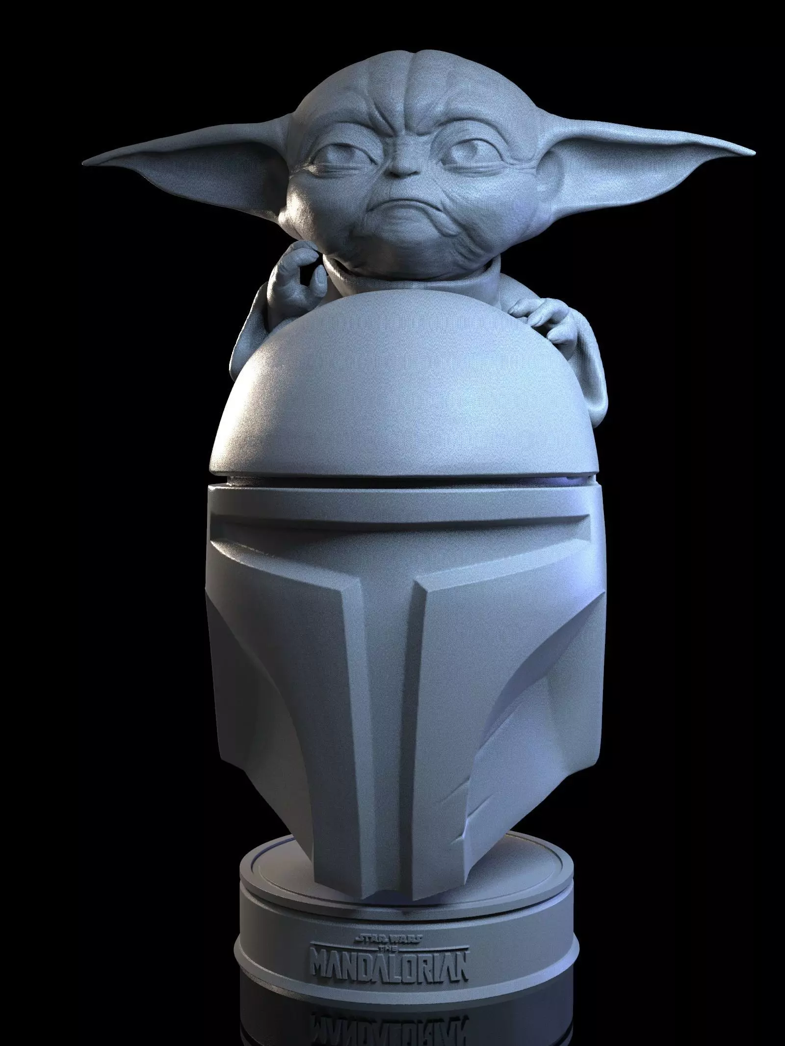 Baby Yoda The Mandalorian 3D Bust Print 3D print model_0