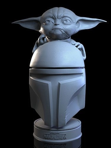 Baby Yoda The Mandalorian 3D Bust Print 3D print model
