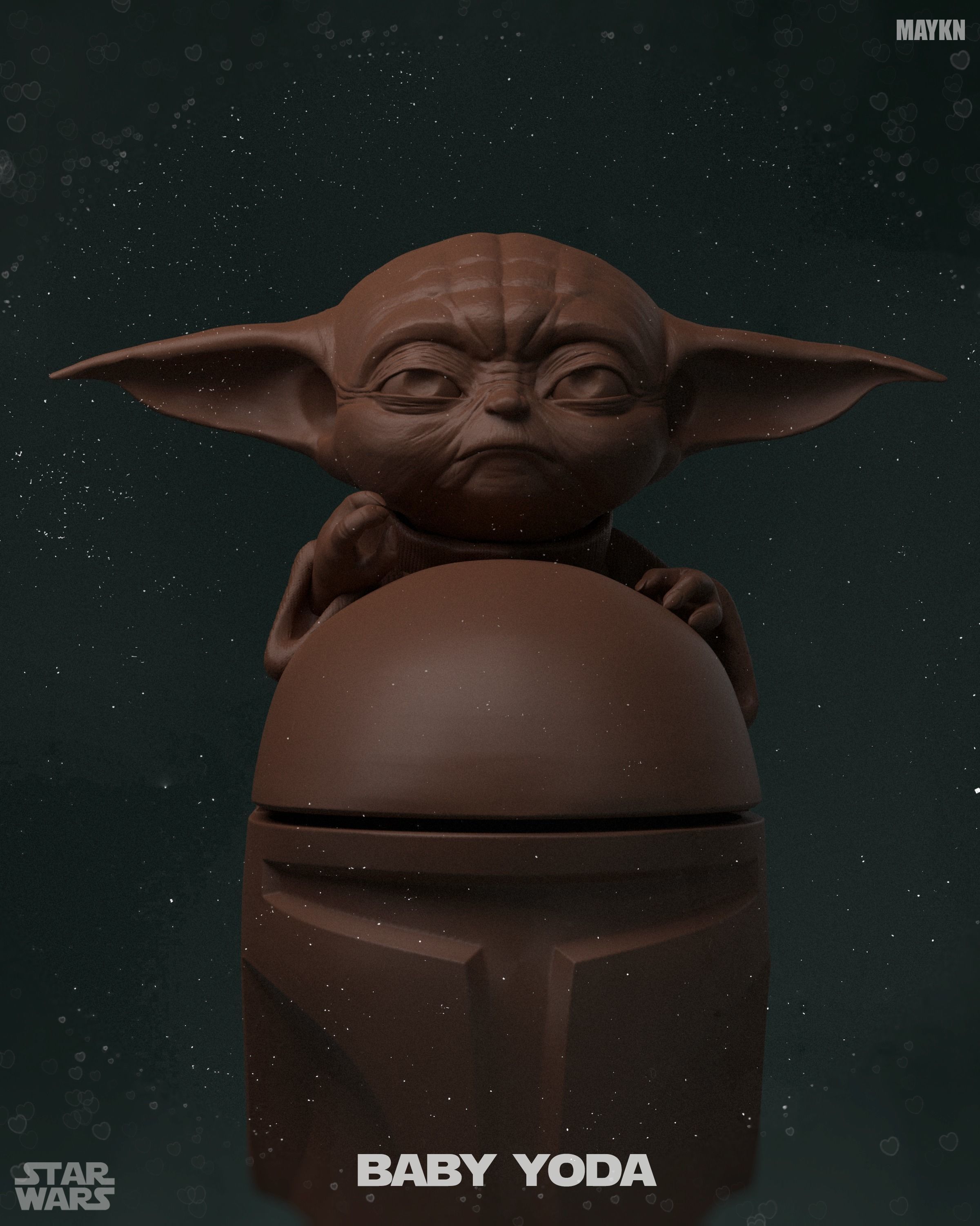 Baby Yoda The Mandalorian 3D Bust Print 3D print model_3
