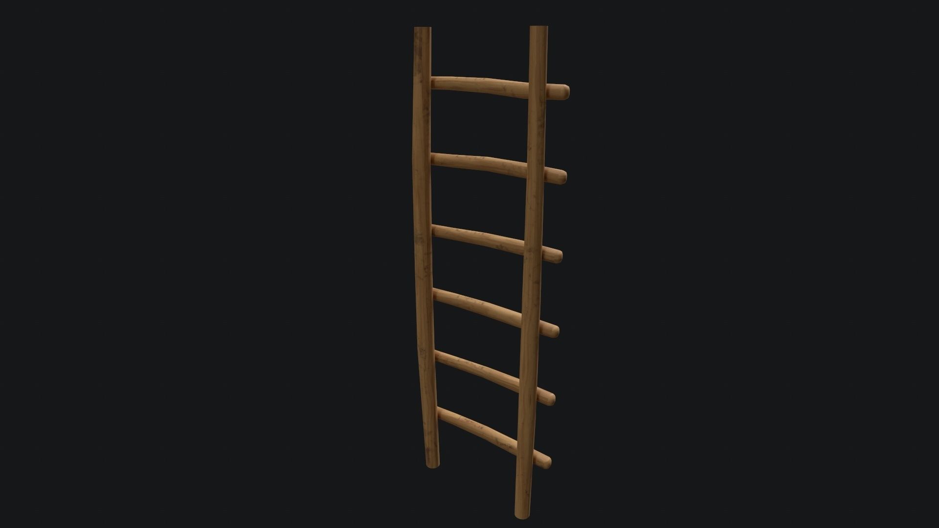 Old Wooden Ladder  Low-poly 3D model_4