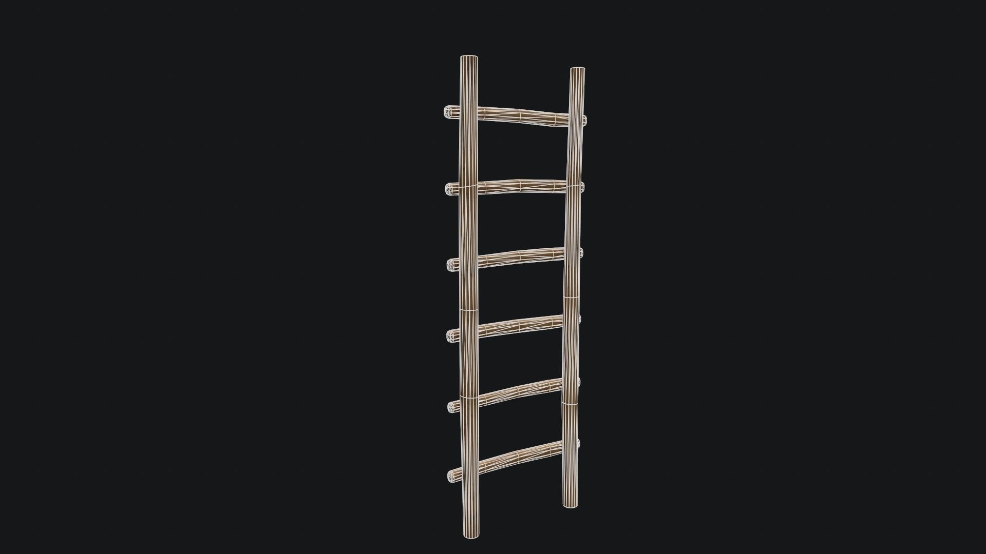 Old Wooden Ladder  Low-poly 3D model_14