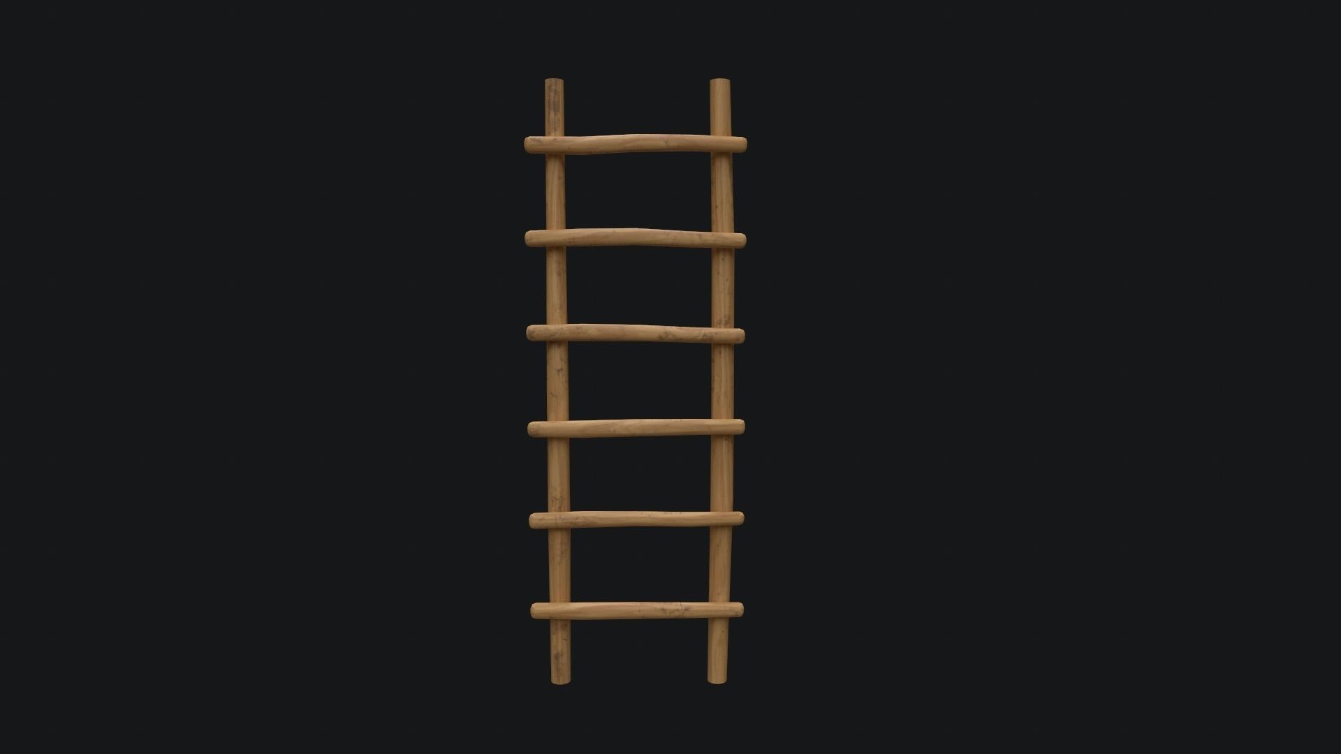 Old Wooden Ladder  Low-poly 3D model_9