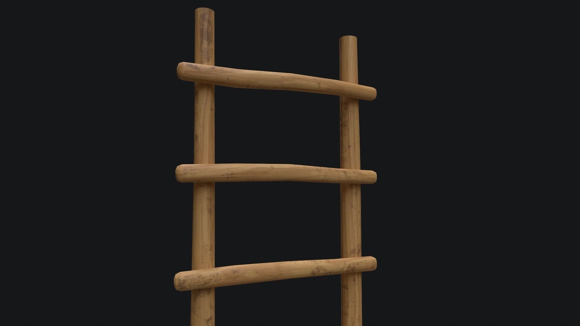 Old Wooden Ladder  Low-poly 3D model_5