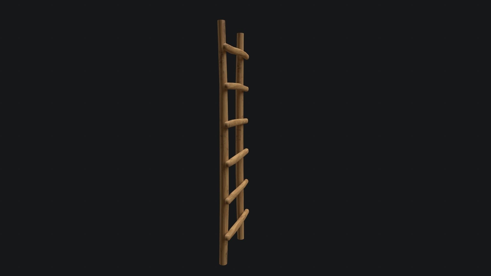 Old Wooden Ladder  Low-poly 3D model_11