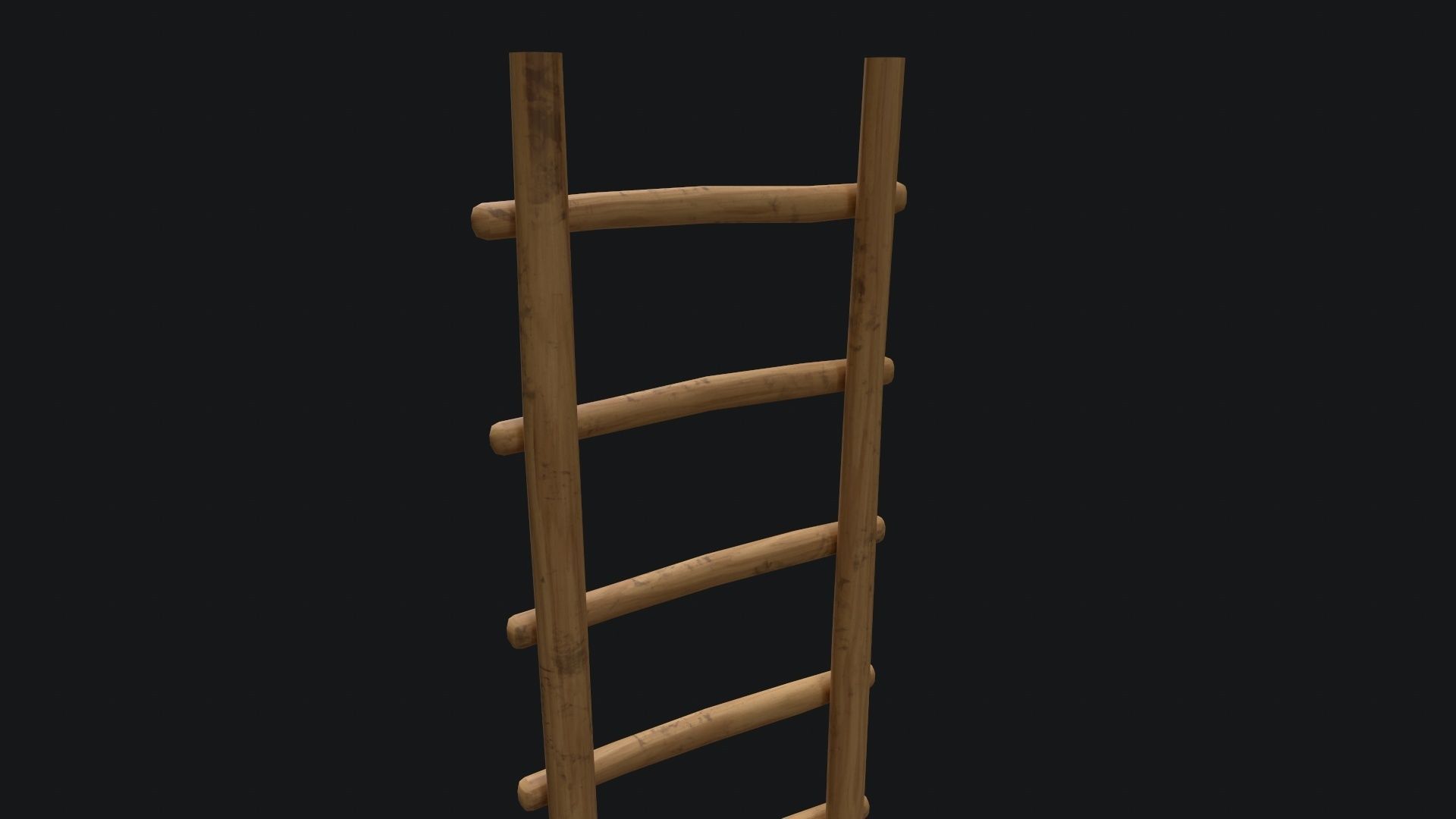 Old Wooden Ladder  Low-poly 3D model_7