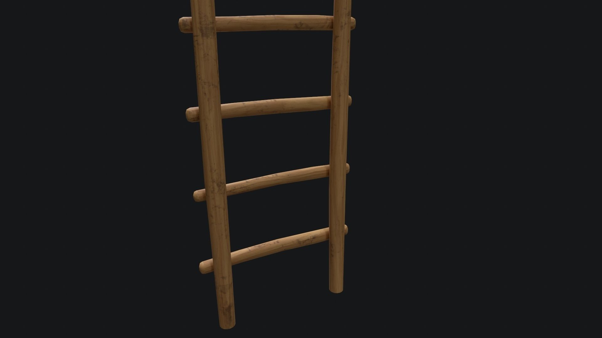 Old Wooden Ladder  Low-poly 3D model_8