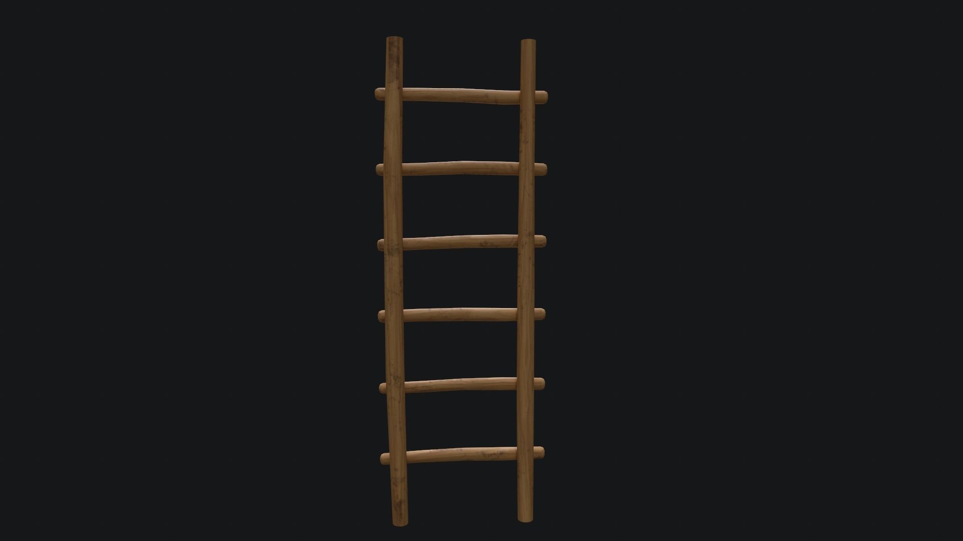Old Wooden Ladder  Low-poly 3D model_10