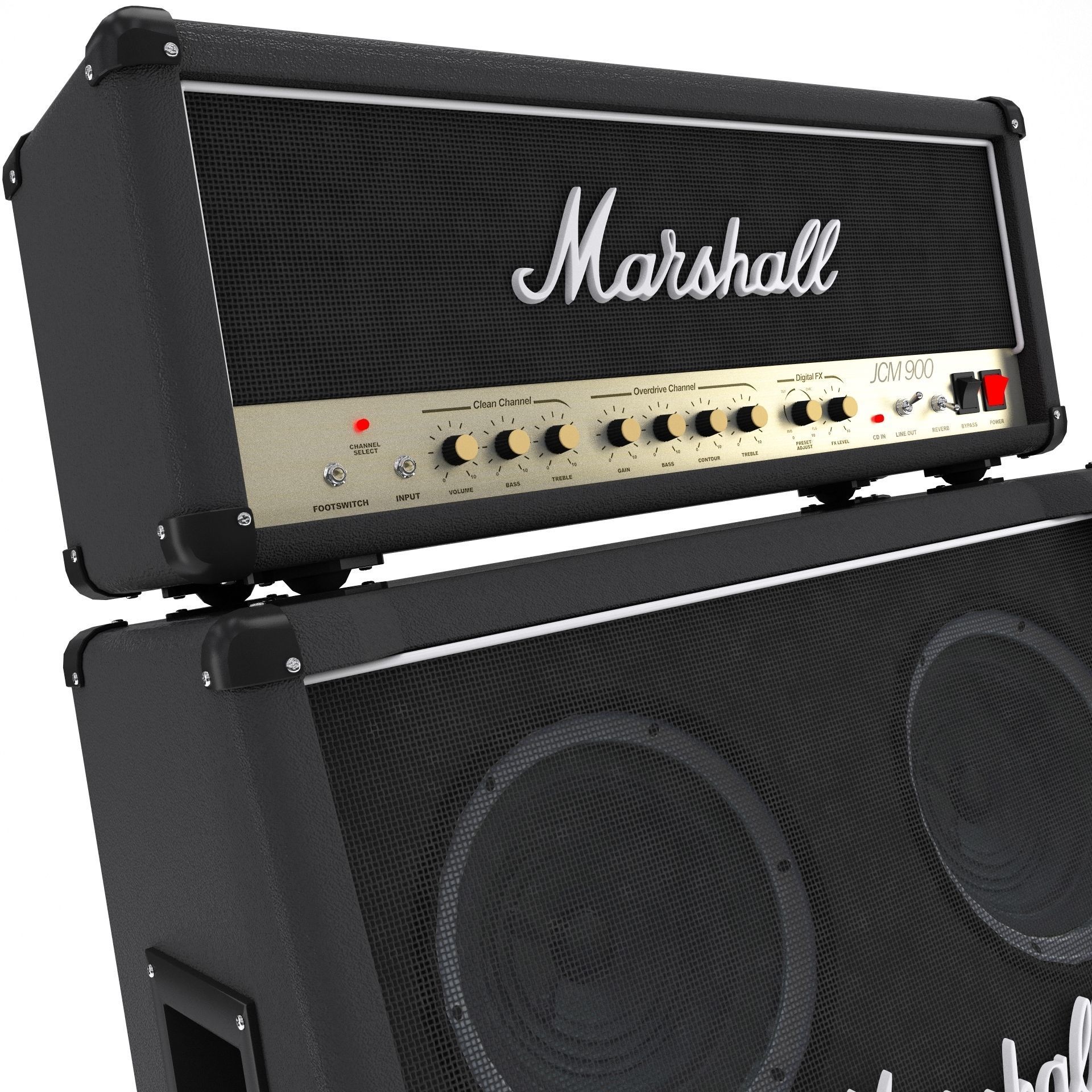 Guitar Amplifier Marshall JCM 900 3D model_10
