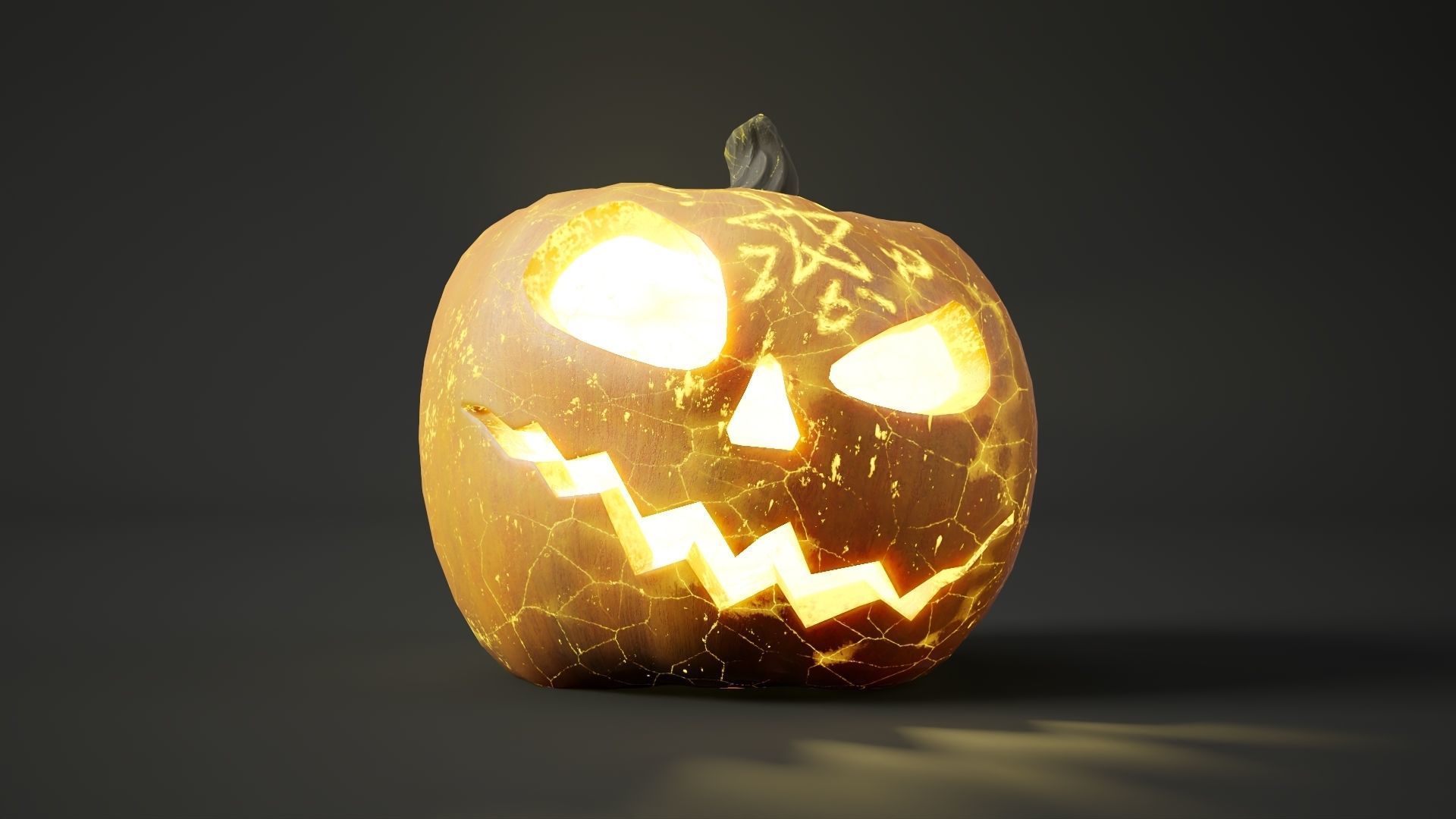 Rigged and animated halloween pumpkin with 5 PBR skins in 4K tex Low-poly 3D model_29