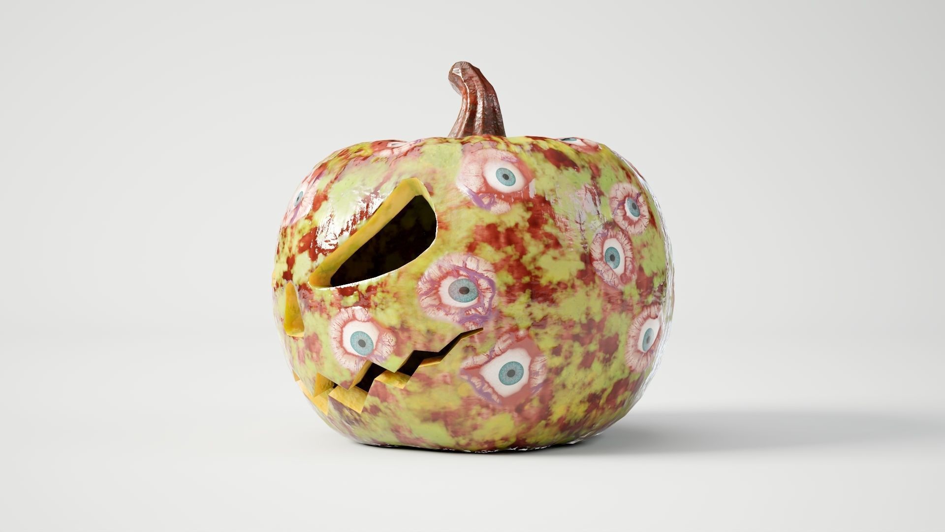 Rigged and animated halloween pumpkin with 5 PBR skins in 4K tex Low-poly 3D model_24