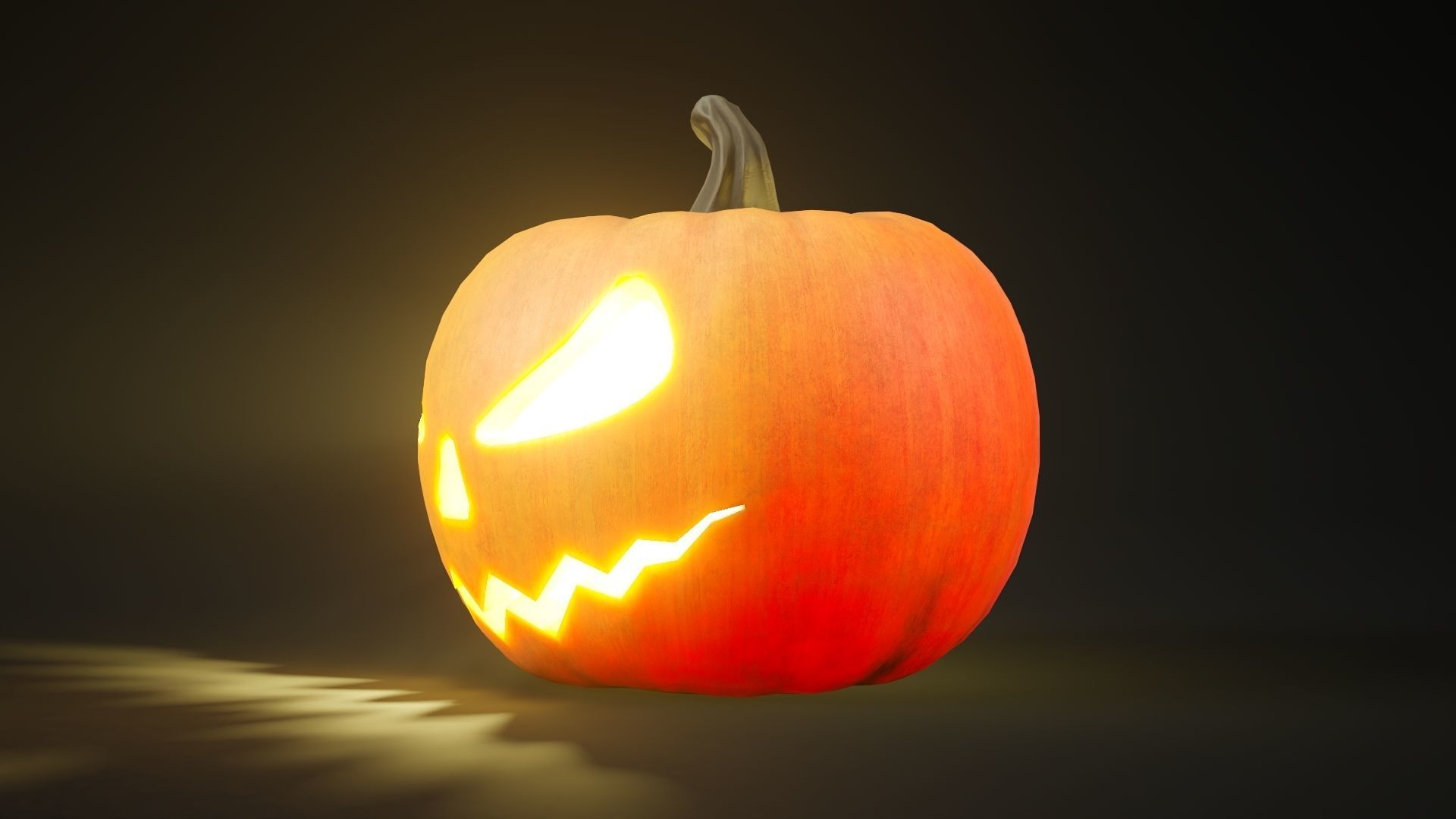 Rigged and animated halloween pumpkin with 5 PBR skins in 4K tex Low-poly 3D model_16