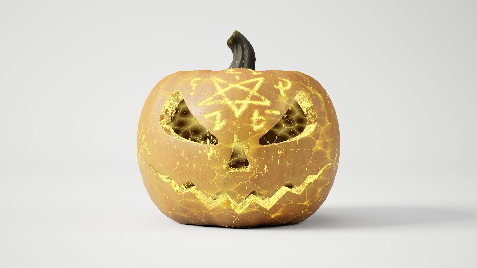 Rigged and animated halloween pumpkin with 5 PBR skins in 4K tex Low-poly 3D model_22