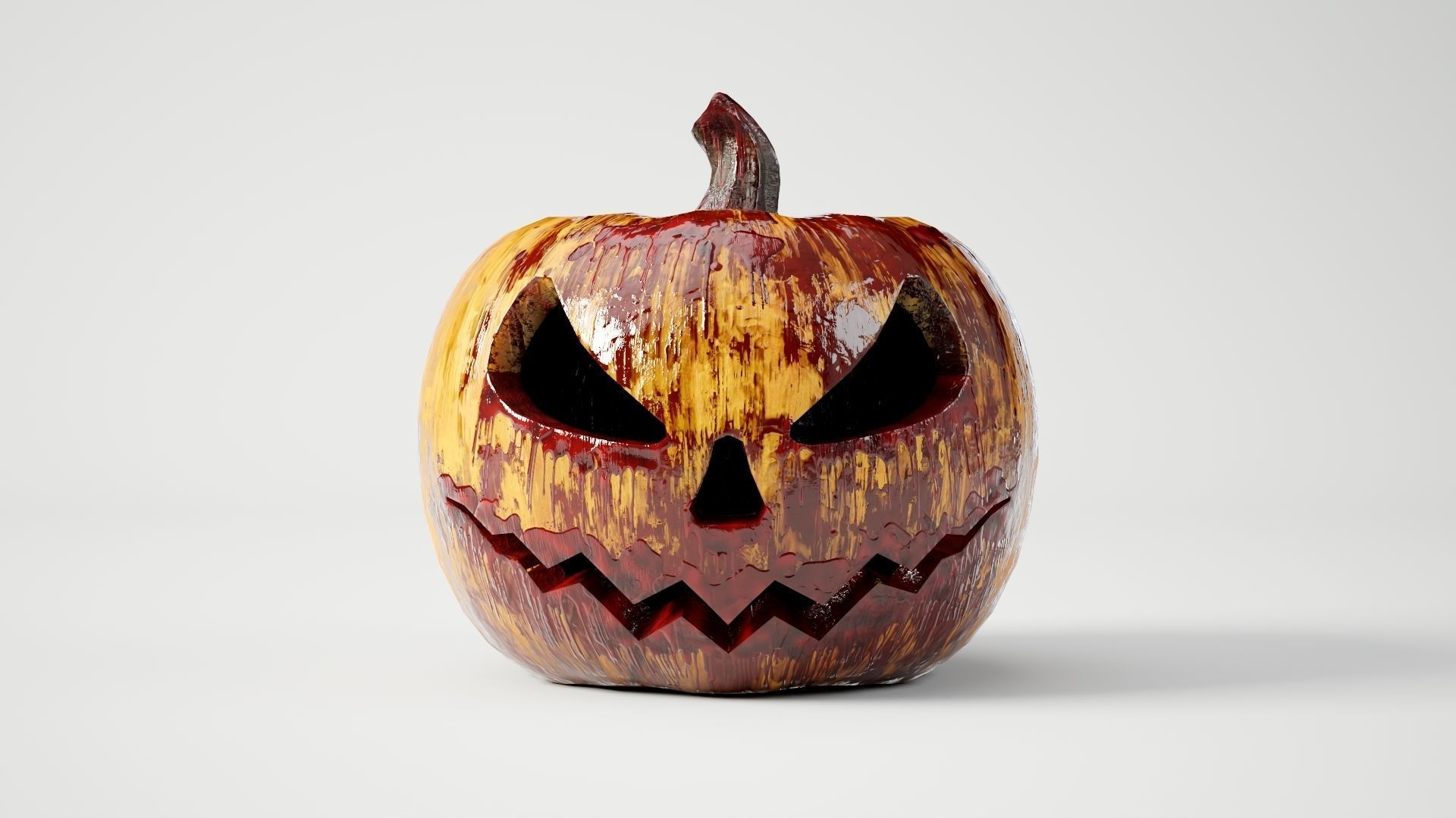 Rigged and animated halloween pumpkin with 5 PBR skins in 4K tex Low-poly 3D model_21