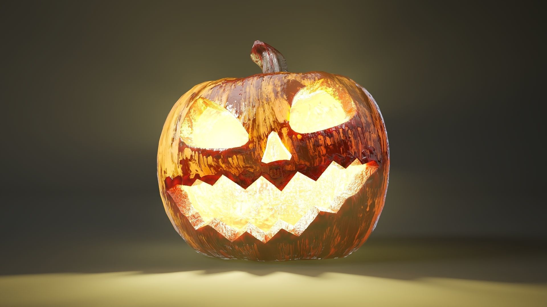 Rigged and animated halloween pumpkin with 5 PBR skins in 4K tex Low-poly 3D model_30