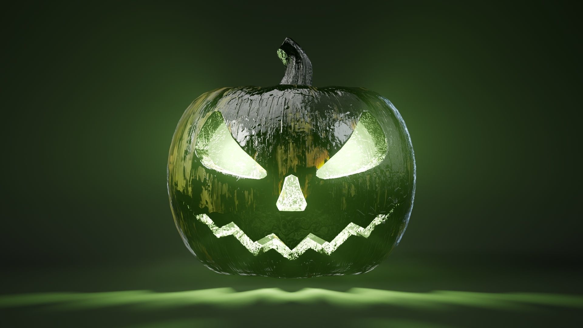 Rigged and animated halloween pumpkin with 5 PBR skins in 4K tex Low-poly 3D model_8