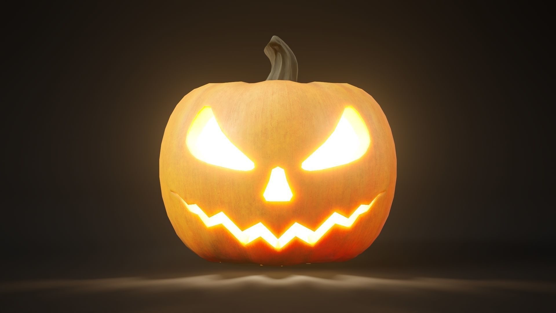 Rigged and animated halloween pumpkin with 5 PBR skins in 4K tex Low-poly 3D model_11