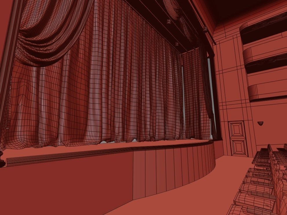 Classic Theatre Low-poly 3D model_13