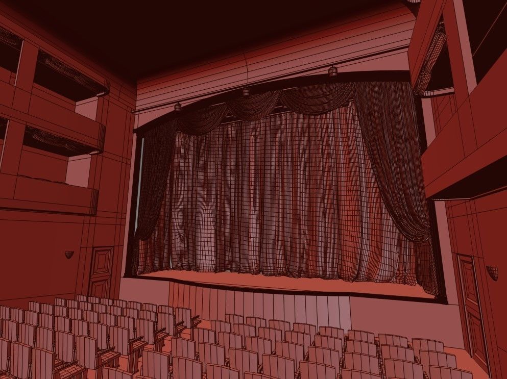 Classic Theatre Low-poly 3D model_10