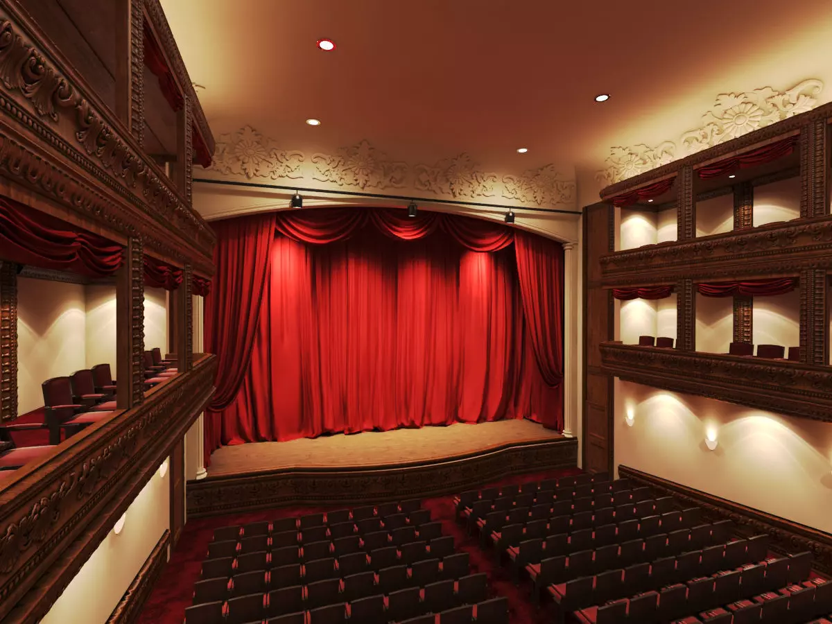 Classic Theatre Low-poly 3D model_0