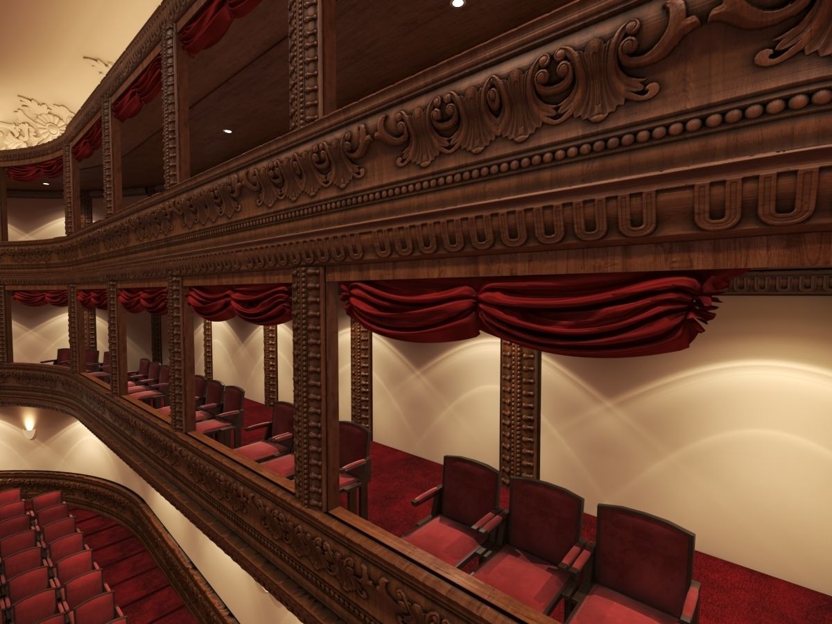 Classic Theatre Low-poly 3D model_5