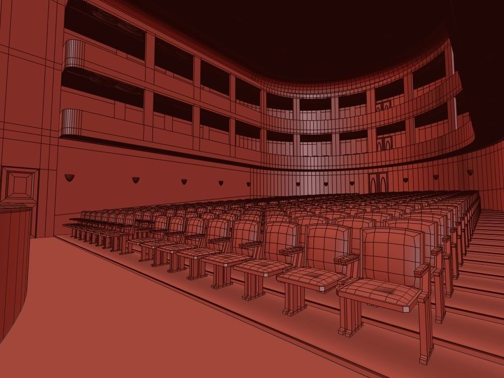Classic Theatre Low-poly 3D model_8