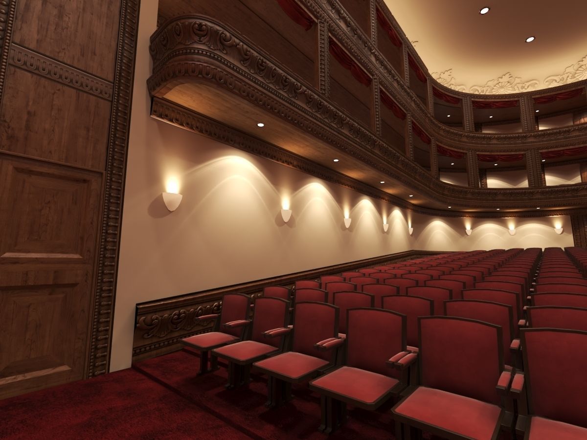 Classic Theatre Low-poly 3D model_4