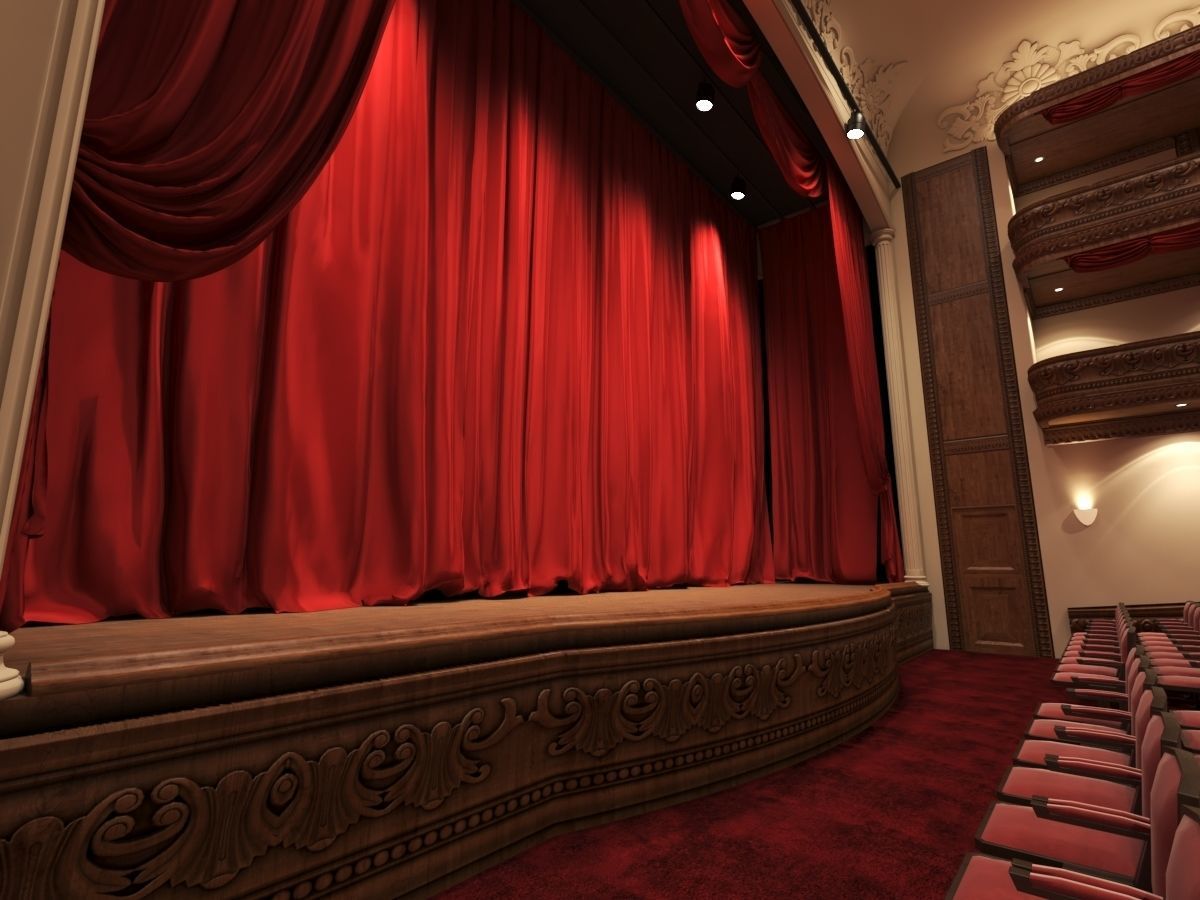 Classic Theatre Low-poly 3D model_6