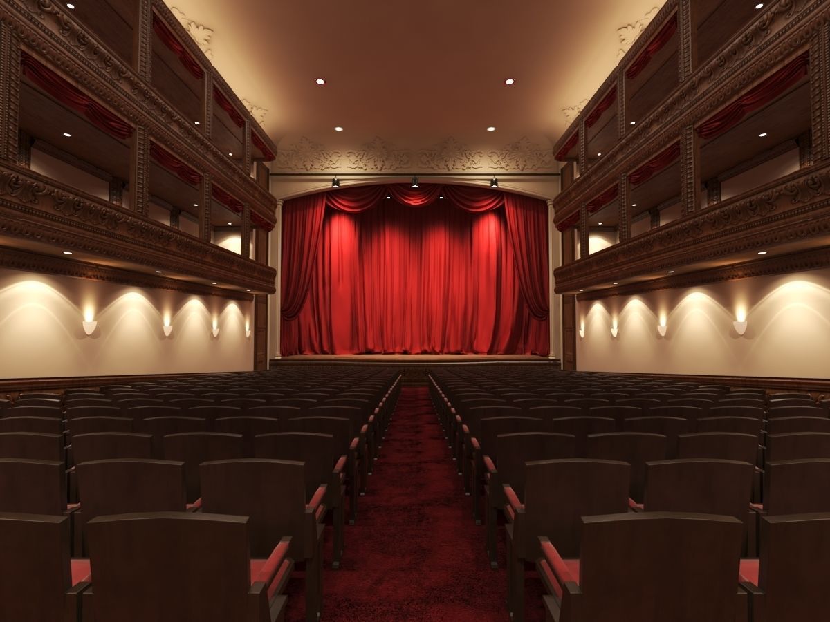 Classic Theatre Low-poly 3D model_2